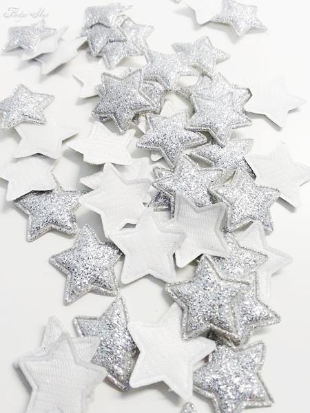 Mini Glitzer Stoffsterne